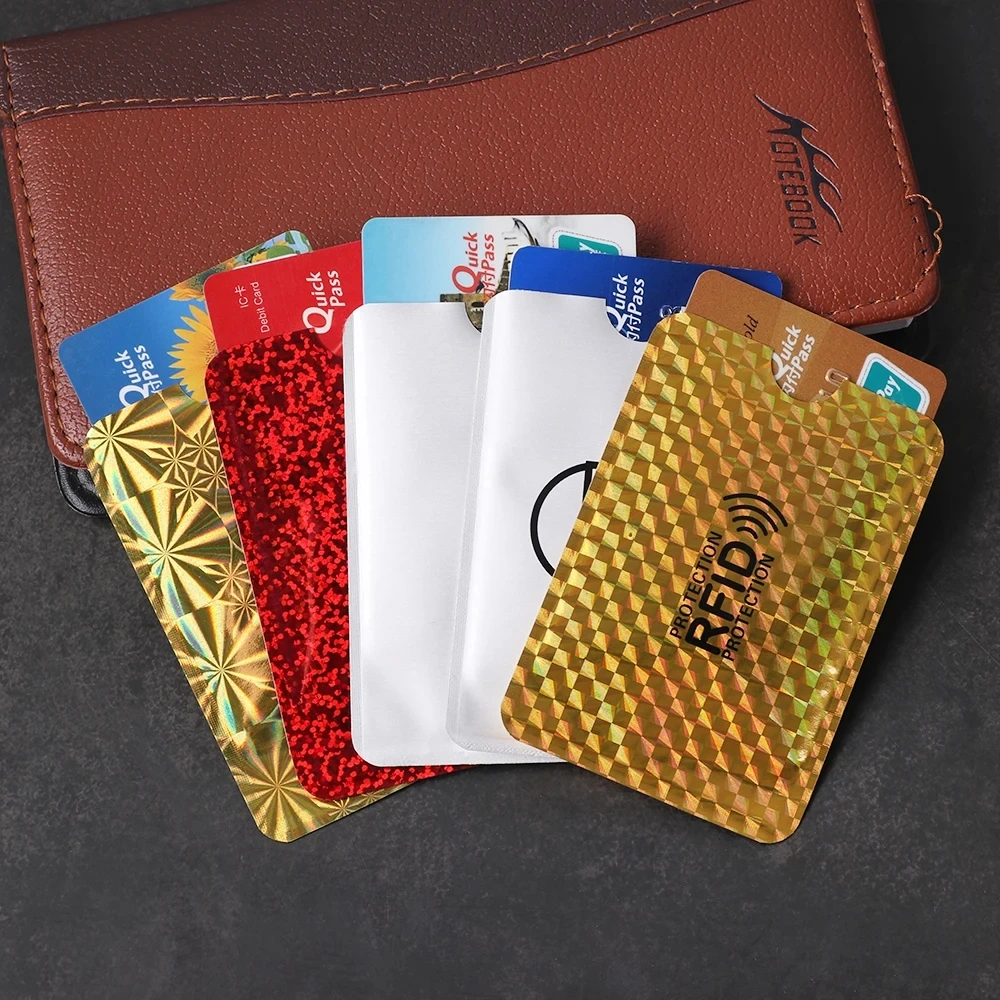 

5Pcs Anti Rfid Wallet Blocking Reader Lock Bank Card Holder Id Bank Card Case Protection Metal Credit Card Holder Aluminium Case