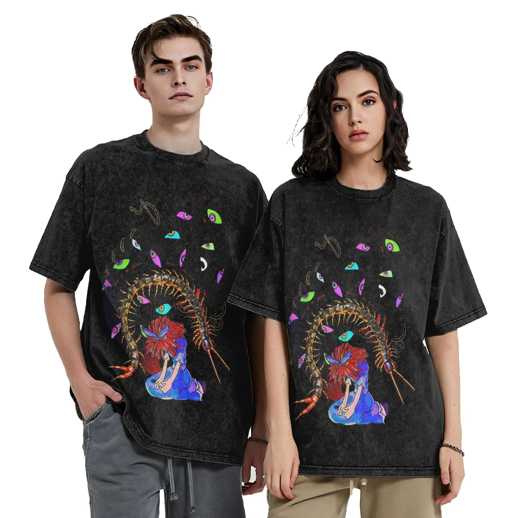 Cartoon Digitals Circus Washed T Shirts Streetwear Vintage T-Shirt  Tee Shirt Men Women Cotton Oversize Printed