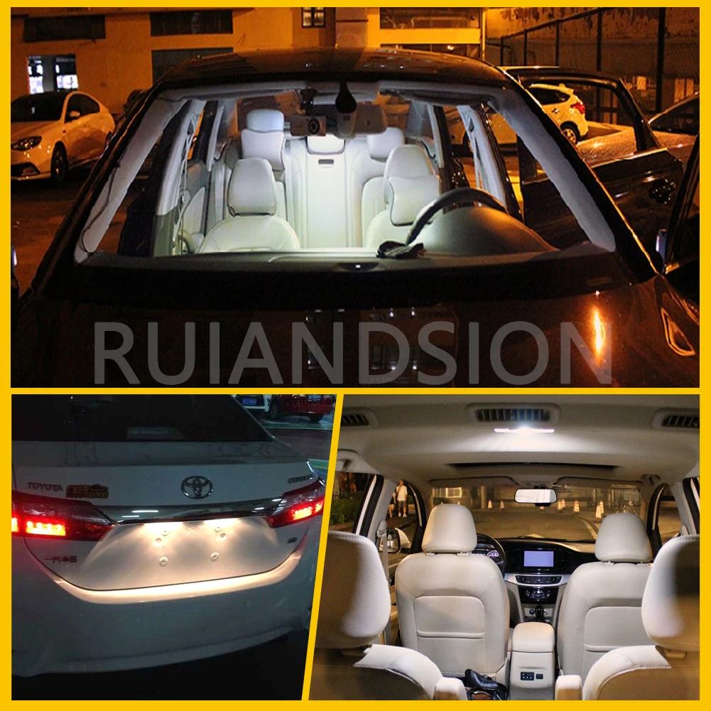 2Pcs LED Dome Light For Car 3030 Chip 6000K C5W C10W Interior Map 28/31/36/39/41/44MM Festoon 6-30V Door Open Lights Warm White