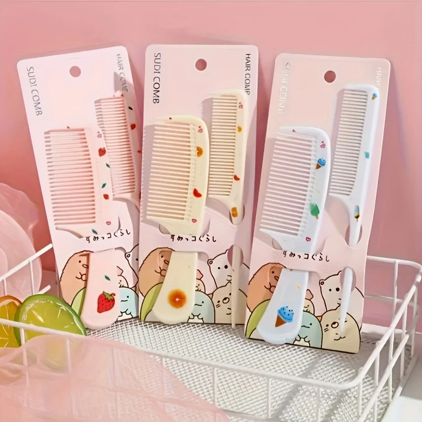 Fruit Pattern Comb Set - Durable ABS Plastic Handle, Mouse Tail Comb for Smooth Styling, Suitable for All Hair Types