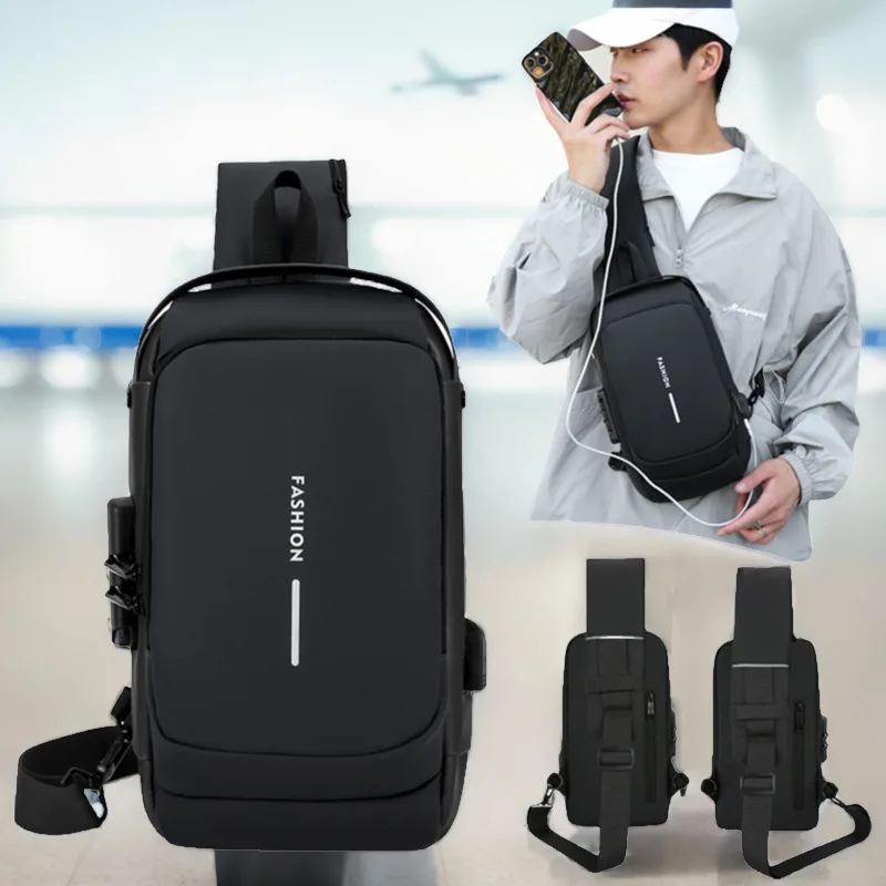 

Men's Chest Bag Casual Single Shoulder Crossbody Backpack Waist Bag Business Travel Crossbody Chest Bag
