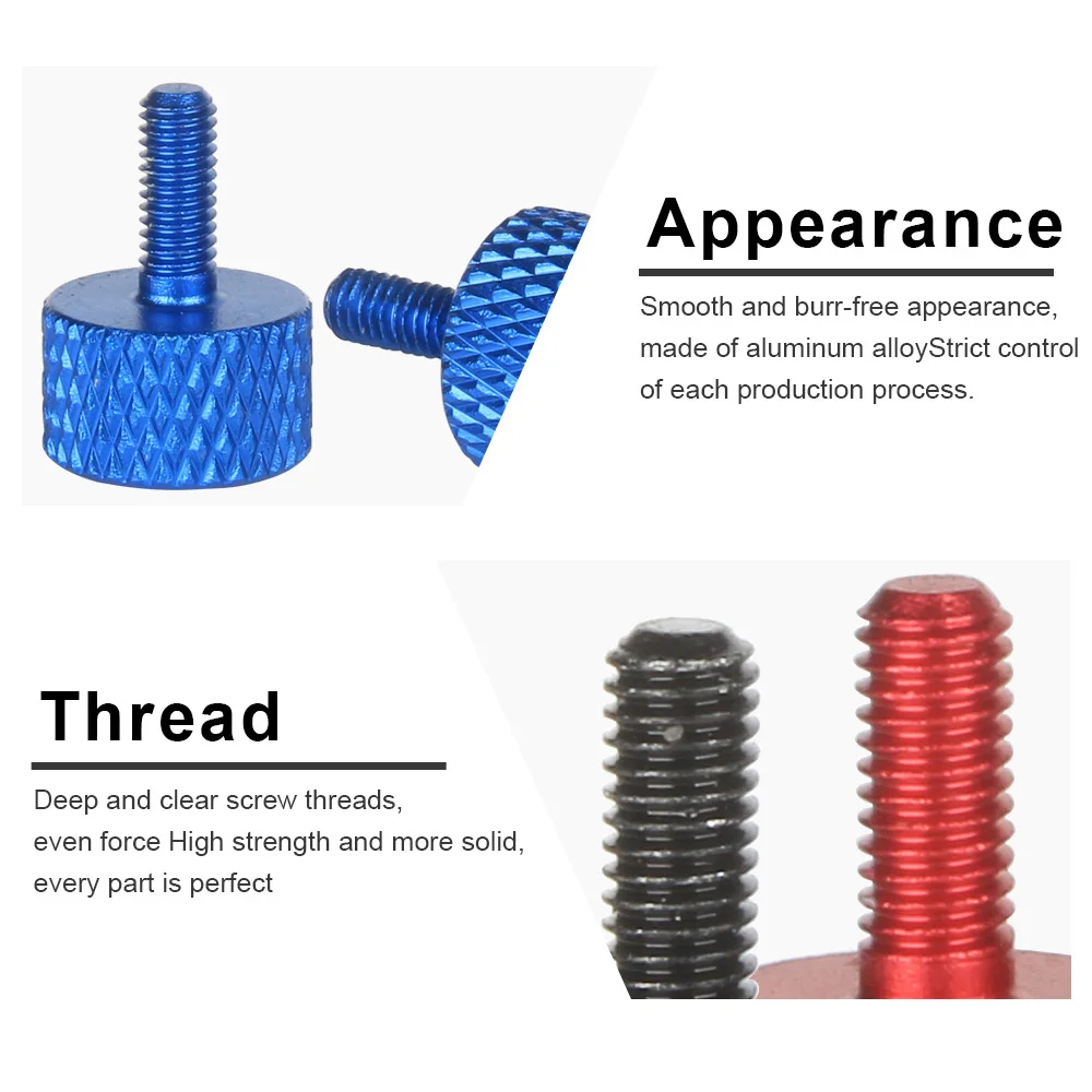 3DSWAY 4pcs/8Pcs colourful hand screws M3*8mm aluminum alloy adjustable screws decorative chassis modification M3 hand nuts DIY