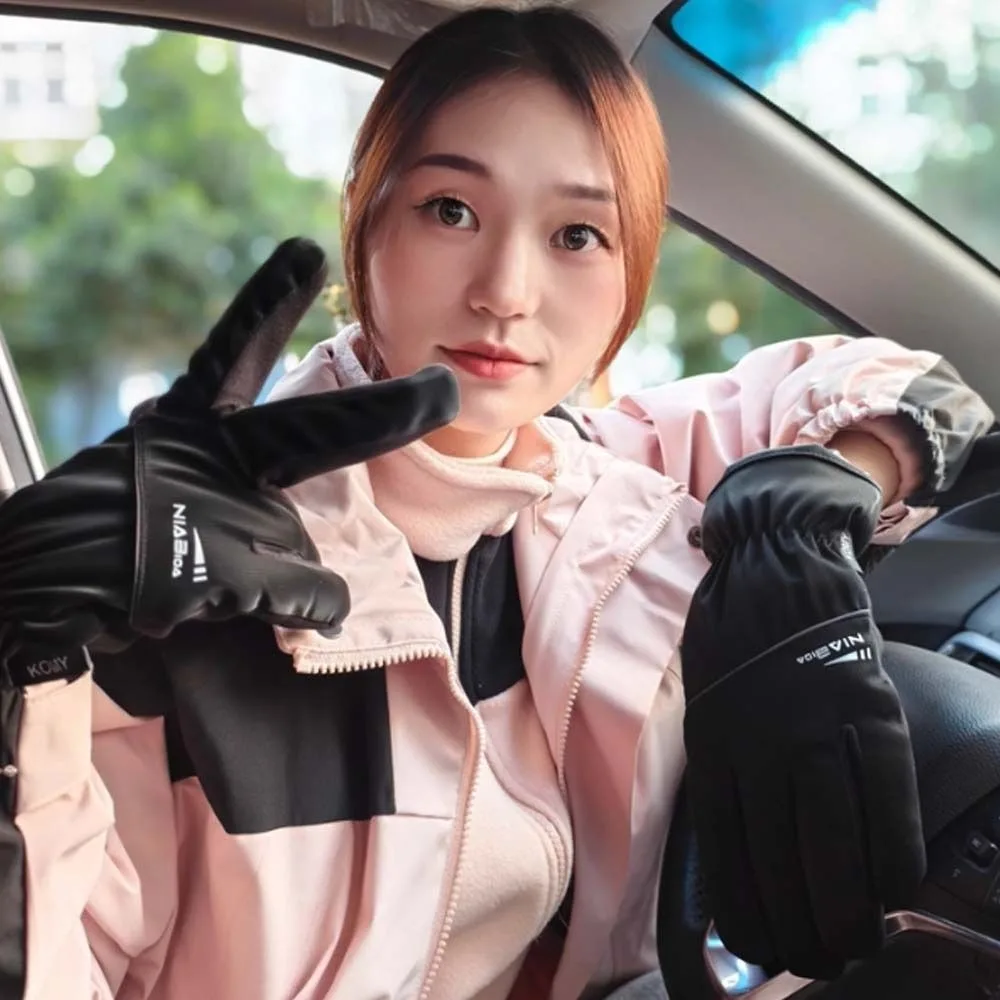 

Soft Anti-cold Gloves Touch Screen Anti-splash Water Plush Thickened Gloves Warmer Solid Color Winter Finger Mittens Outdoor