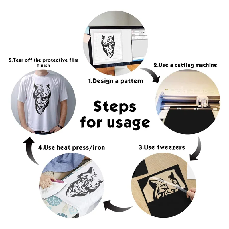 

ABTS-33 Piece HTV Heat Transfer Vinyl Bundle White And Black Heat Transfer Vinyl T-Shirt 12X10inch