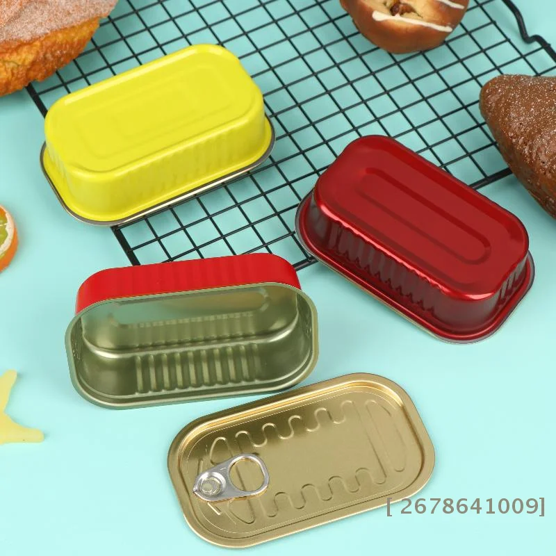 ❀Colorful Empty Sardine Tins - Easy Open Rectangular Metal Cans for Food Storage, Baking & Party Favors|〔YY33〕