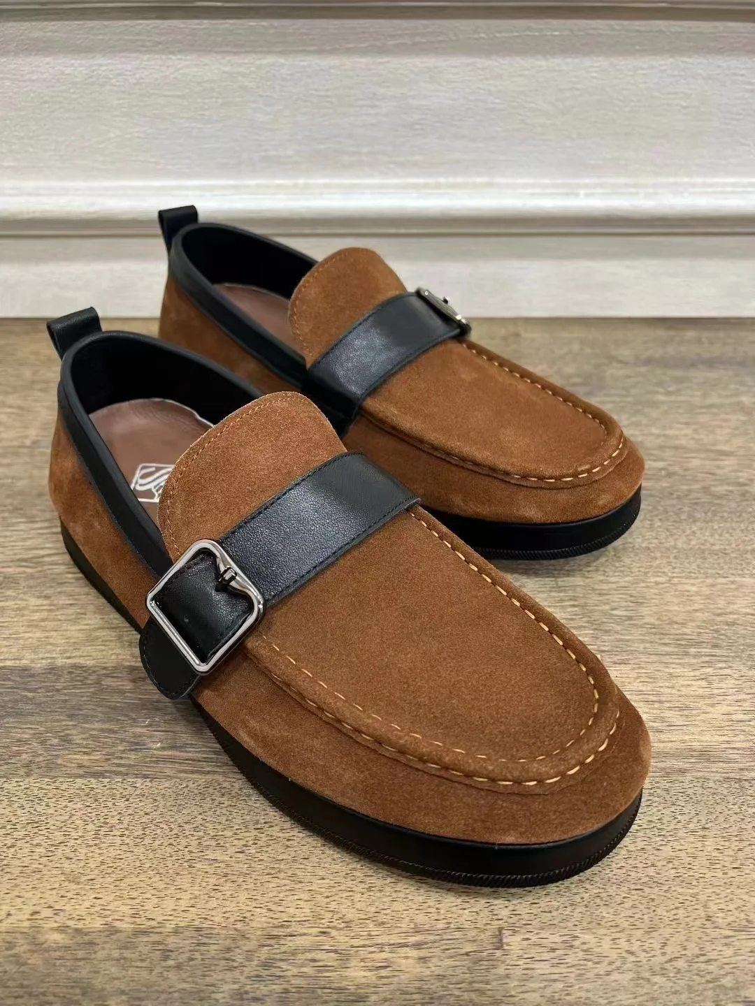 

New 963 Men's Casual Comfortable Pure Leather oes High Quali Faionable Versatile Busin European Sle Ele Haome