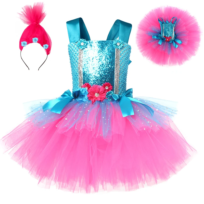 

Girls Anime Fairy Princess Dress Poppy Cosplay Stage Show Costume Halloween