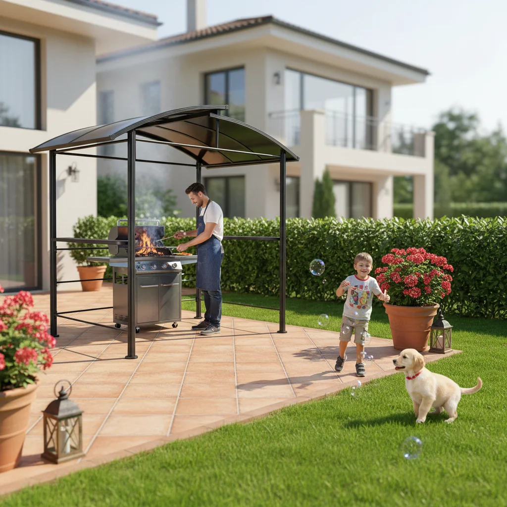 2.4X1.5M Curved Top Modern BBQ - Outdoor Furniture Gazebo review and price
