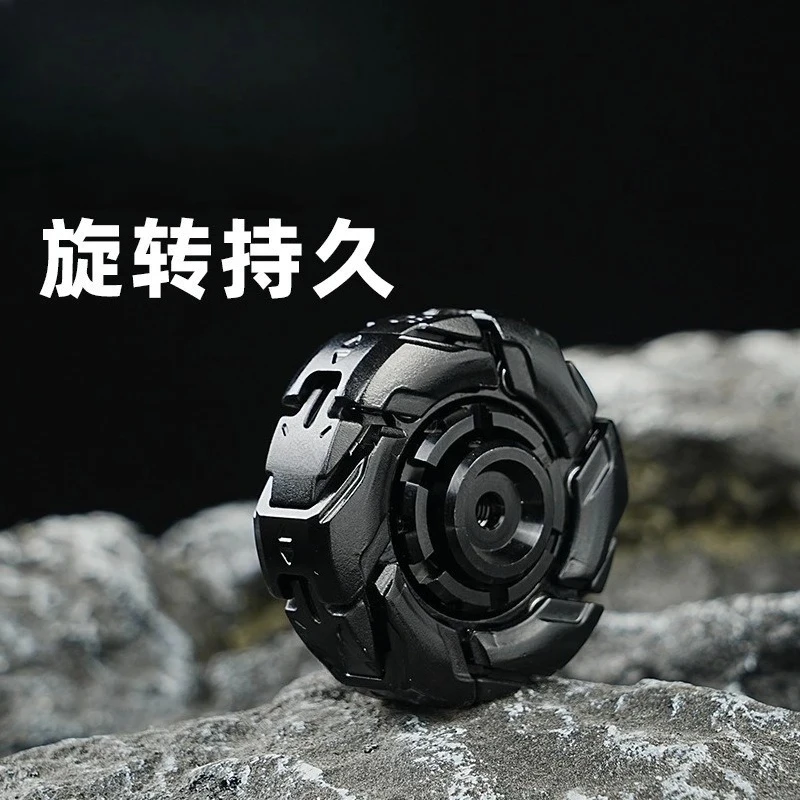 Premium  Alloy Steel Rotating Open-Armor Fidget Spinner - Aggressive Magnetic Push Cards Stress Relief Metal Toy for Men