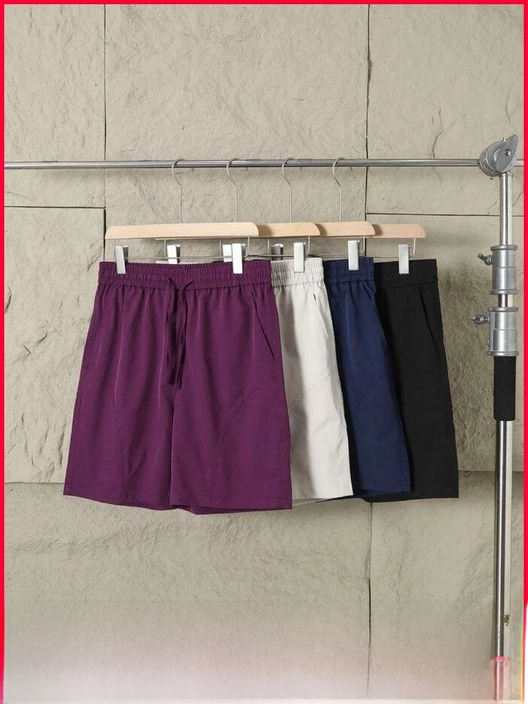 

Quick Dry Breathable Summer Men's Lightweight Comfortable Elastic Waist Casual Beach Shorts Trendy Loose Fit Polyester Fabric