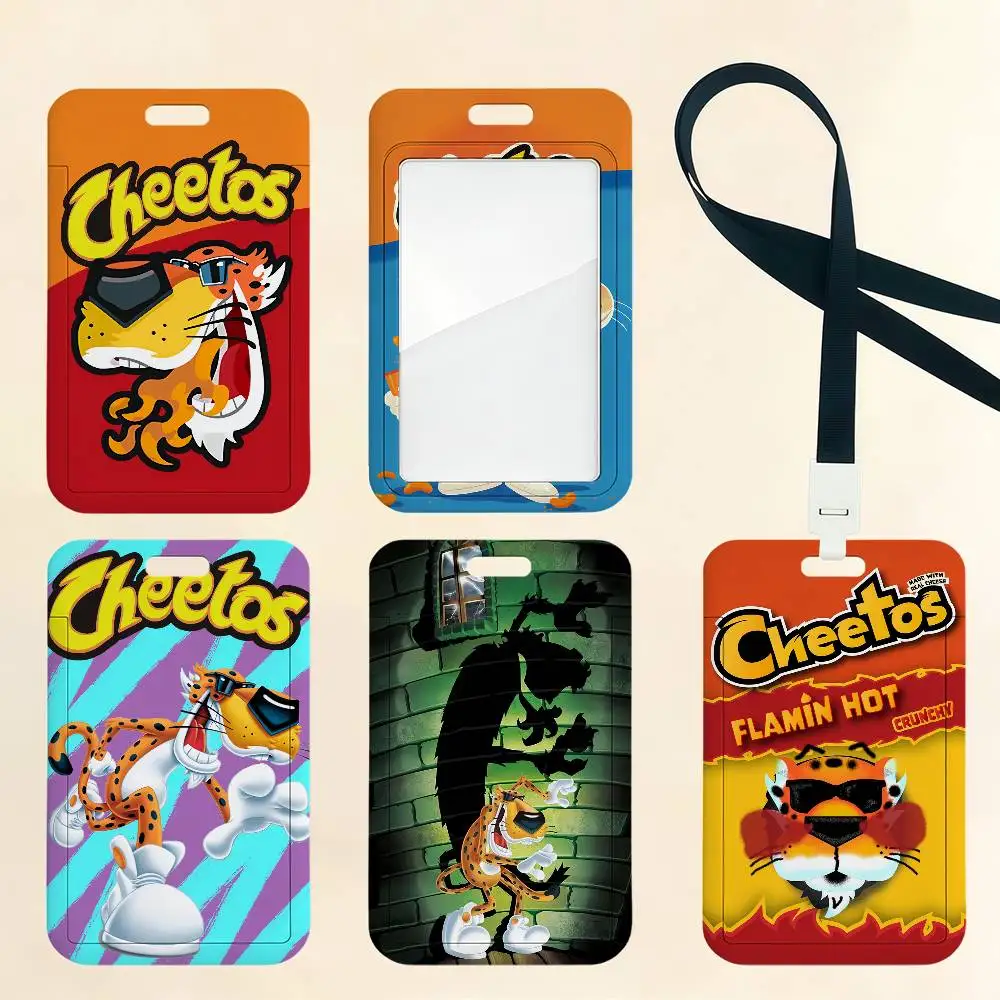 C-ChetosES Card Holder Cardcase Bus Subway Work Permit Student Lanyard Neck Straps Badge Holder Door Card