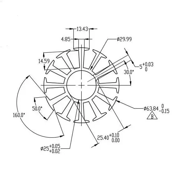 12-pole Stator Core 63.84 Outside and 25 Inside Brushless Motor Generator 100W500W 50AW350