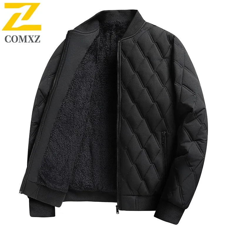 COMXZ Padding Coat Notch Collar Outdoor Office Lightweight Coat Men Korean Style Winter Trendy Thicken Winter Windbreaker 2025