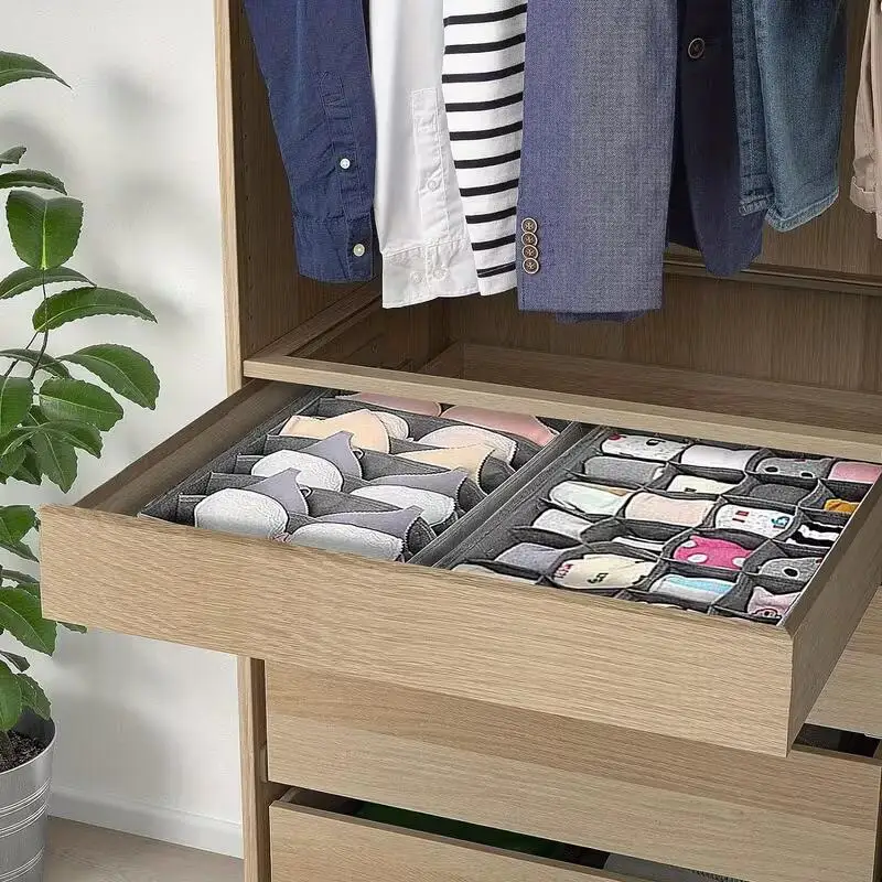 

1 шт. коробка-органайзер для шкафа с 24 отделениями-прочный складной органайзер для нижнего белья, носков, одежды-пространство-для спальни