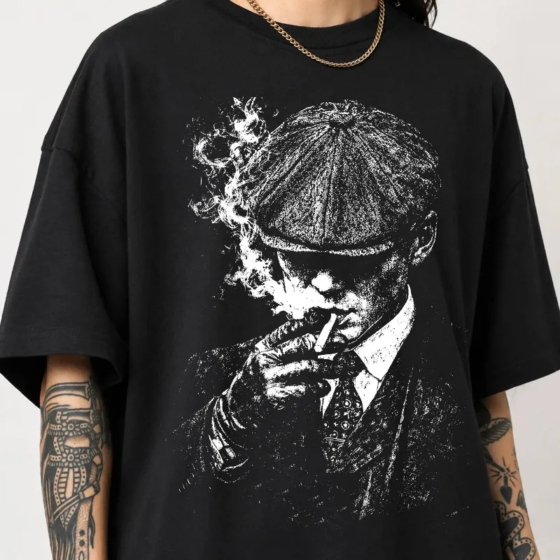 Retro 'Bloodbath Gangster' Punk Gothic Horror T-shirt Women's T-shirt Summer New Unisex High Street T-shirt