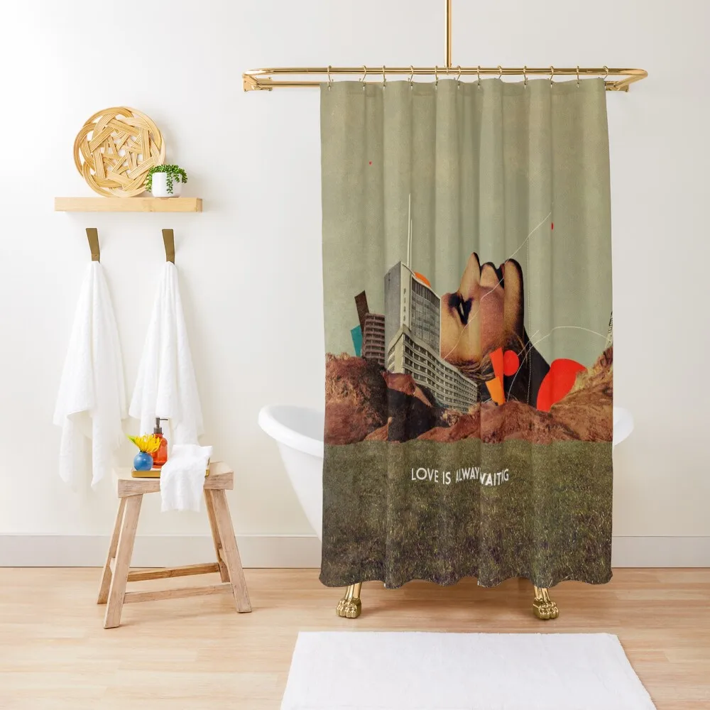 

Love Is Always Waiting Shower Curtain Waterproof Bath And Anti-Mold Bathroom Accessory Window Bathtub Curtain