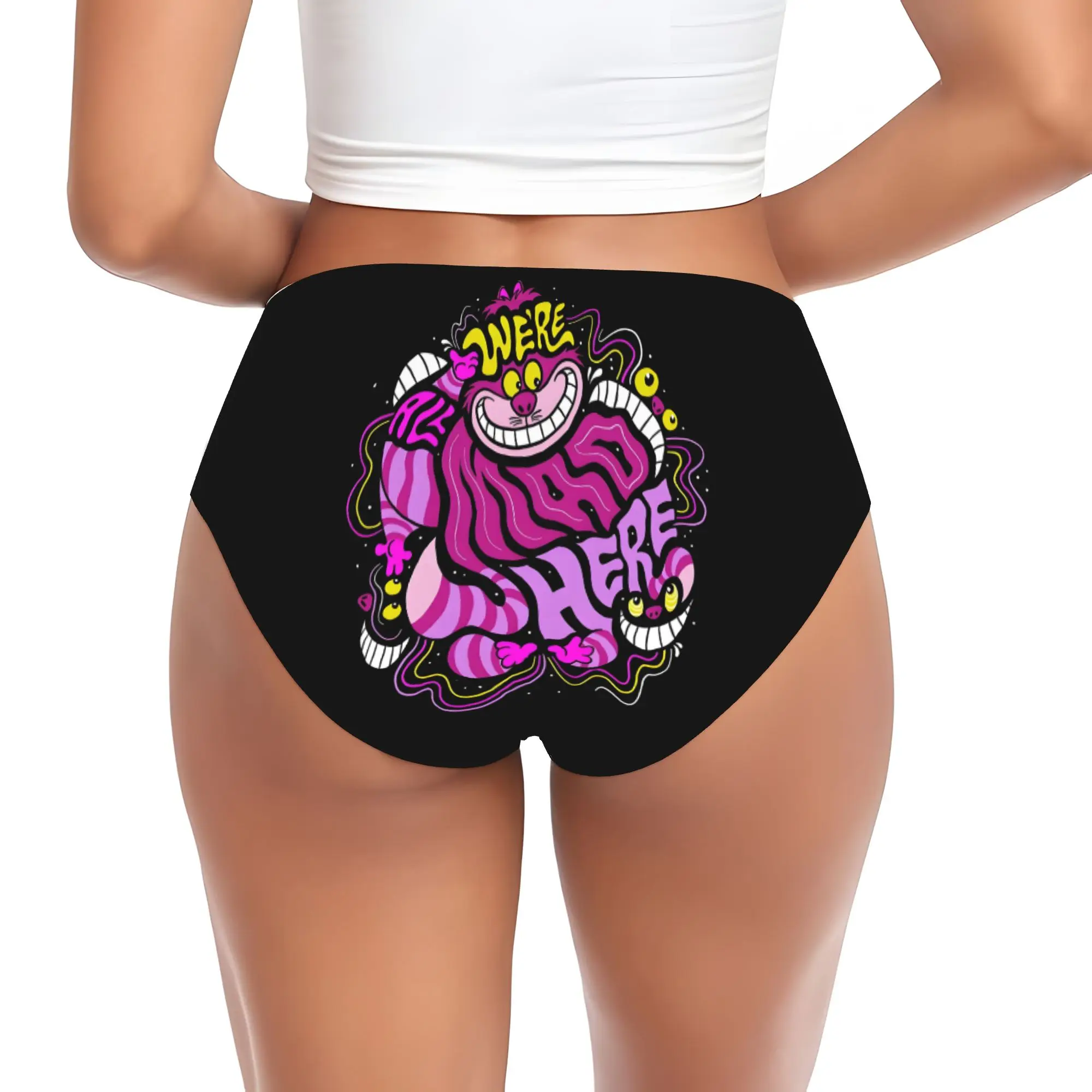 Custom C-Cheshire Anime Cat Brief Panties Women Breathable  Underwear