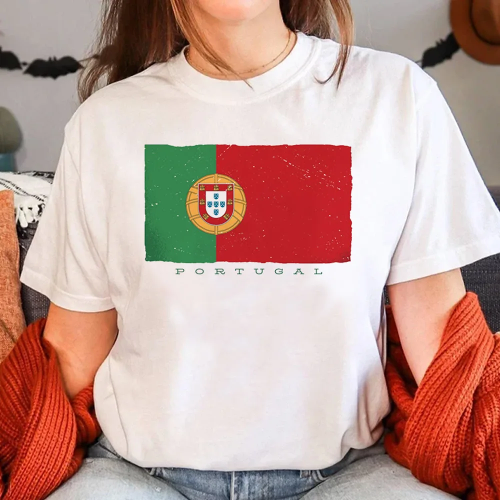 Portugal top women comic Y2K t shirt girl Japanese designer graphic clothes