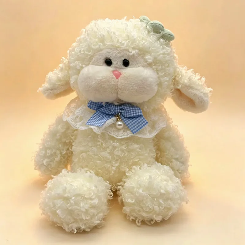 Curly Sheep Plush Doll Brown and White Styles With Fluffy Coils for Sheep Lovers Cozy Companion Gift Choice Soft Room Accent
