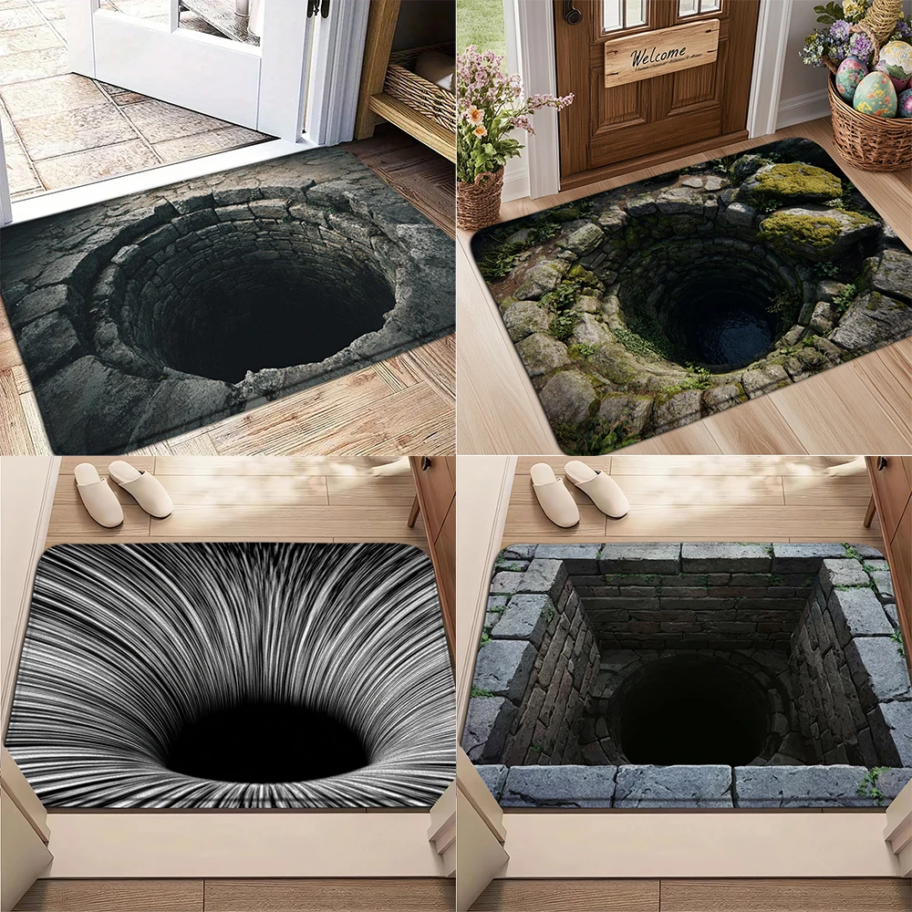 

3D-коврик с визуальным эффектом, декоративный коврик для прихожей, ковер для гостиной, спальни, ванной комнаты, противоскользящий коврик с изображением пещеры, декор для дома