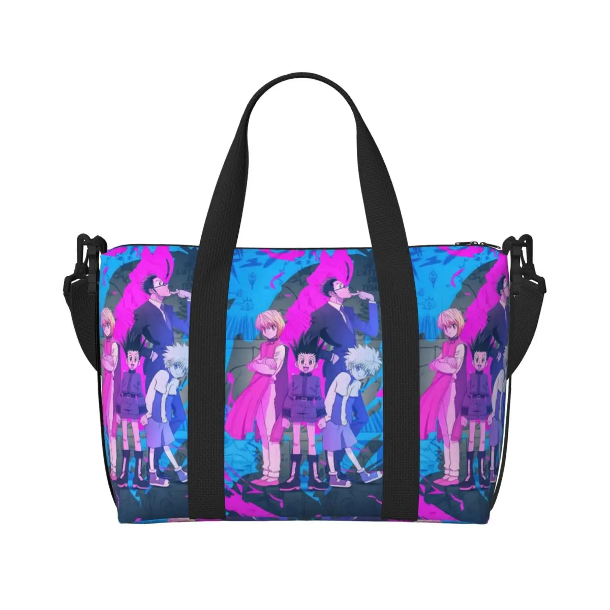 

Custom Large H-Hunters X Tote Bag for Women Japan Anime Cartoon Shopping Shoulder Gym Beach Travel Bag