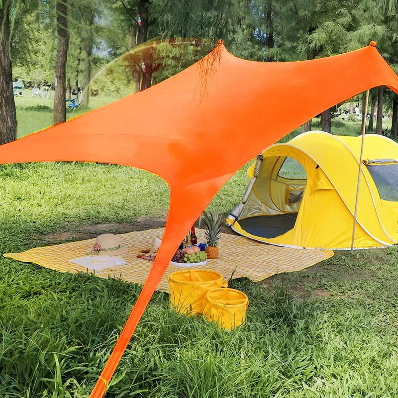 Toldo de playa familiar portátil, tienda de Picnic al aire libre, refugio solar grande, tiendas de campaña a prueba de viento, toldo de playa