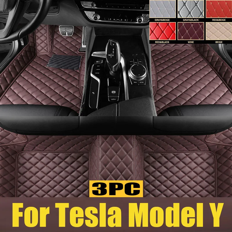 

for Tesla Model Y 2021-2023 TPE 3D Car Floor Mats Cargo Liner Trunk Pad Set Waterproof All Weather Black