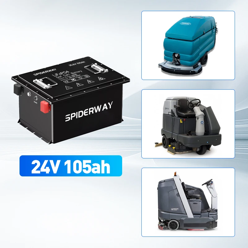 

(Ship from US) 24V 105Ah LiFePO4 Battery with 24V 25A Fast Charger for Tennant Floor Scrubber Sweeper