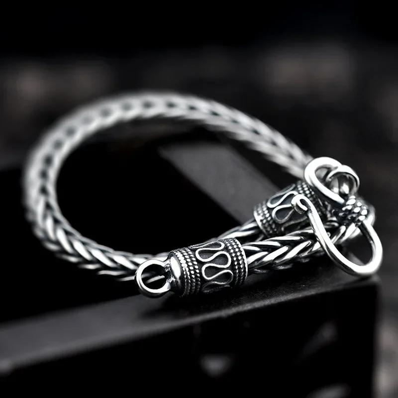Vintage Real Pure 925 Sterling Silver Handmade Braided Chain