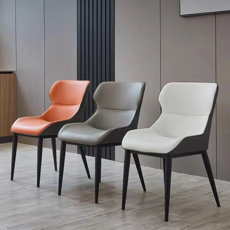 @# Modern Dining Room Furniture Metal Base Chair Cheap Price Synthetic Leather Dining Set