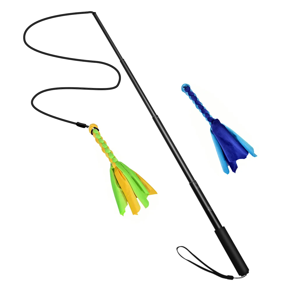 

1set Telescoping Dog Teaser Stick Extendable Flirt Pole Super Elastic Rubber String For Aggressive Pulling Interactive Puppy