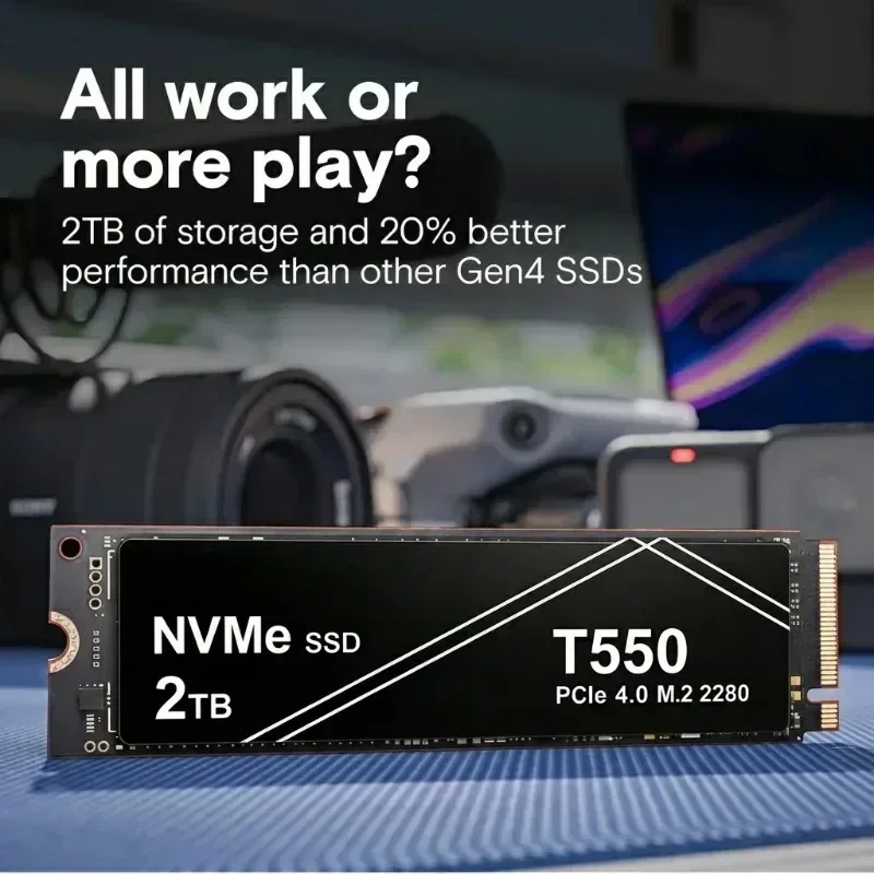 Laptop Desktop SSD T550 1TB 2TB 4TB High Speed PCIe NVMe Gen 7100MB/s Read Internal Storage Gaming Pro Speed