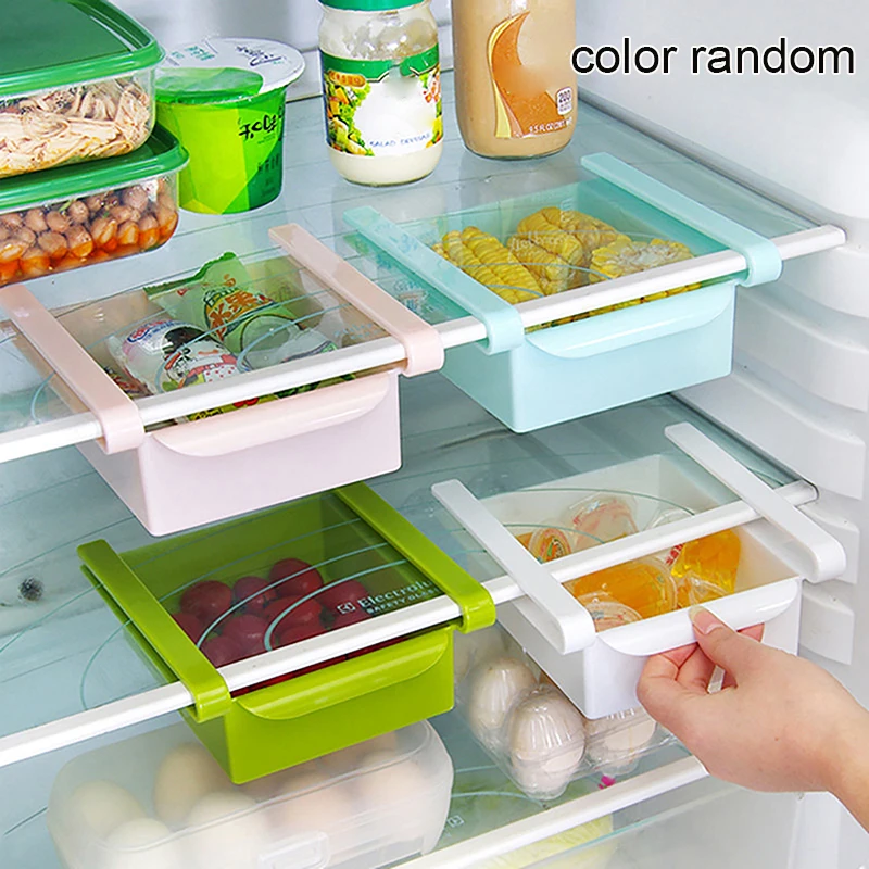 Refrigerator Retractable Food Storage Shelf Fruit Sorting Basket Multifunctional Drawer Type Egg Box Kitchen Organizer