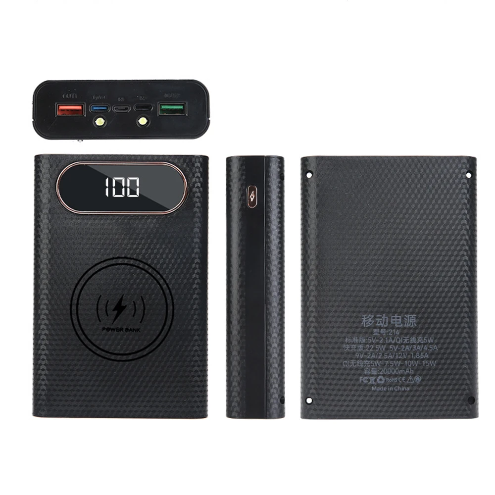 DIY Power Bank 4x 21700 Batterie Box Fall Kit QC 3,0 PD Schnelle USB Ladegerät mit Display für Smartphone