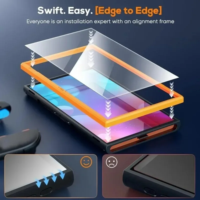 Screen Protector for Nintendo Switch 2 with Alignment Frame HD Clear Tempered Glass for Switch 2 Auto-alignment Accessories