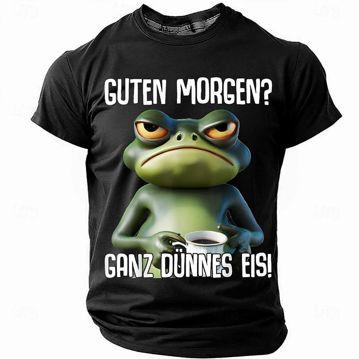 Lustiges Froschmuster bedrucktes Herren-T-Shirt, 3D-gedrucktes Sommer-Casual-Sport-Street-Kurzarm-T-Shirt, Harajuku Y2k-Kleidung