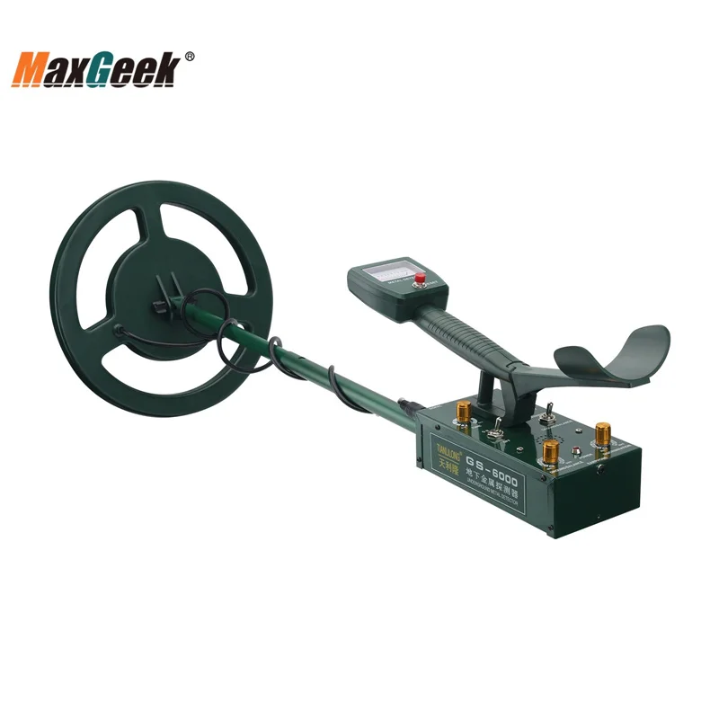 Maxgeek GS-6000 Mini Underground Metal Detector Treasure Hunter w/Headphone Max Depth 8.5m LED Screen
