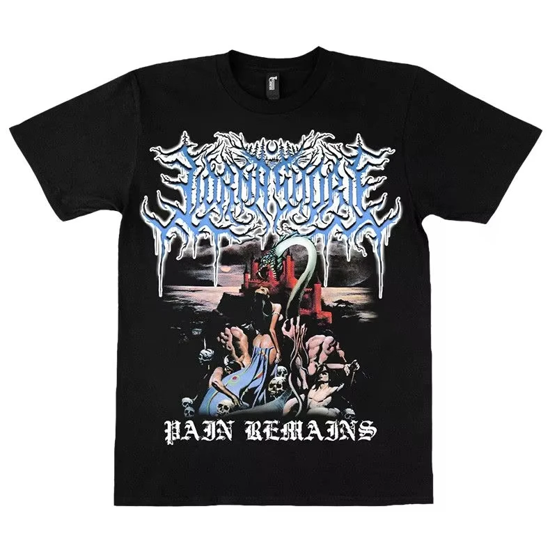 2025 الصيف LORNA SHORE الفرقة الذهب الأسود الظلام روك مطبوعة القطن الرجال والنساء تي شيرت عالية الجودة تي شيرتات قصيرة الاكمام #3