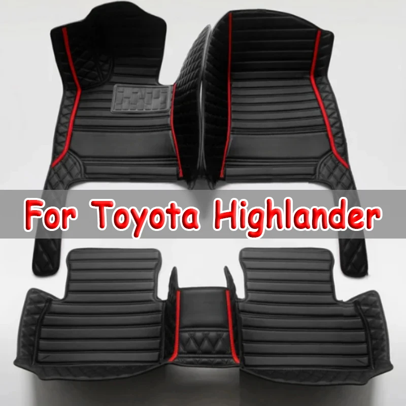 Car Floor Mats For Toyota Highlander (Hybrid/Petrol)7 Seats 2022 2023 Auto Foot Pads Auto Carpet Cover Interior Accessories