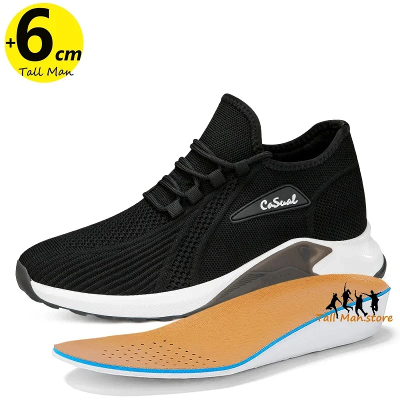 Zapatillas de deporte para hombre, plantilla para aumentar la altura, 6cm, moda de ocio