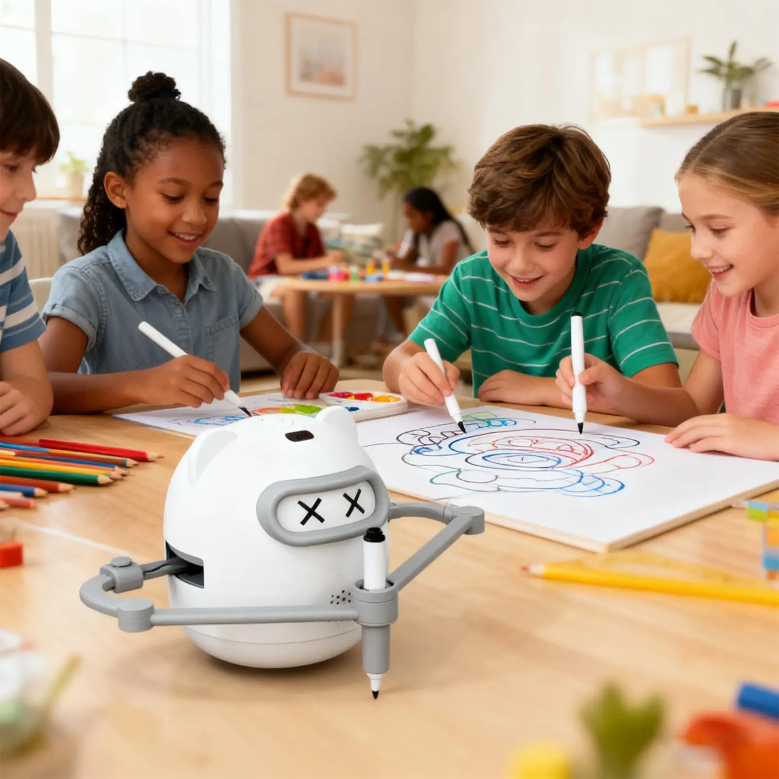 رسم روبوت لعبة تعليمية تفاعلية روبوت اللوحة مع 100 بطاقة 12 علامة للأطفال الذين تتراوح أعمارهم بين 3-10 المراهقين بنين بنات عيد ميلاد #3