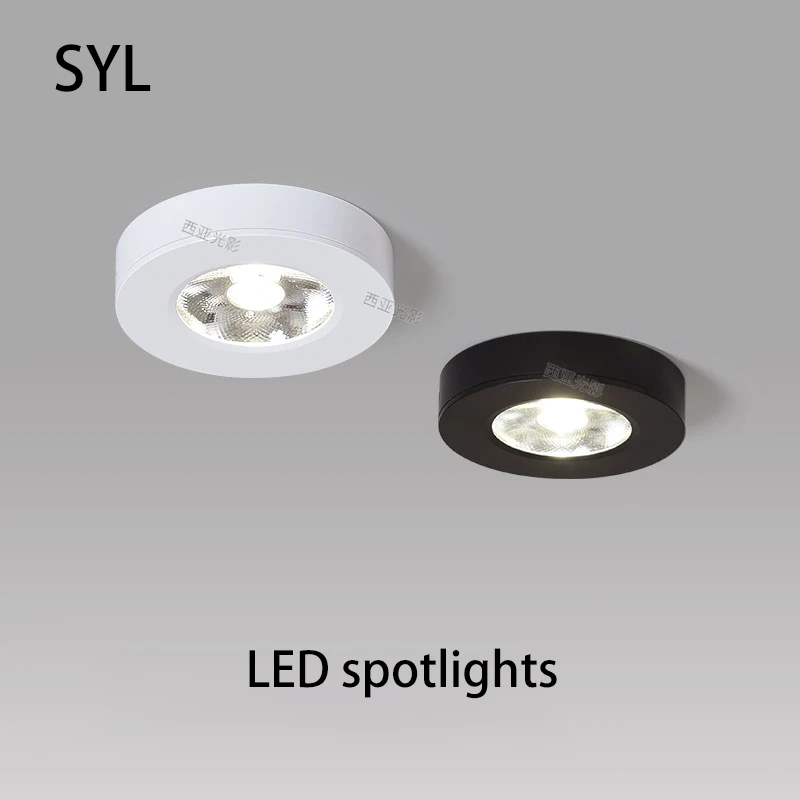 Led Spotlights Minimally Ultra-thin Surface Mounted Spot Light Mini Small Ceiling Lamp Aluminum COB Foco For Living Room Home