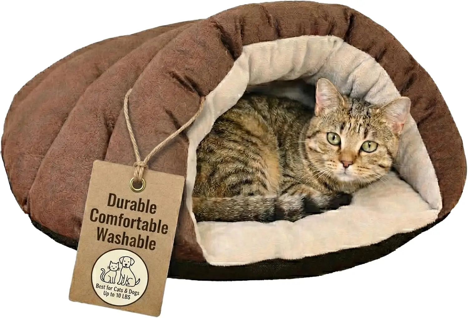 

Лежанка-пещера для питомцев Sleep Zone Cuddle Cave | Мягкий, плюшевый интерьер для кошек и маленьких пород собак | Привлекательная и долговечная искусственная замша