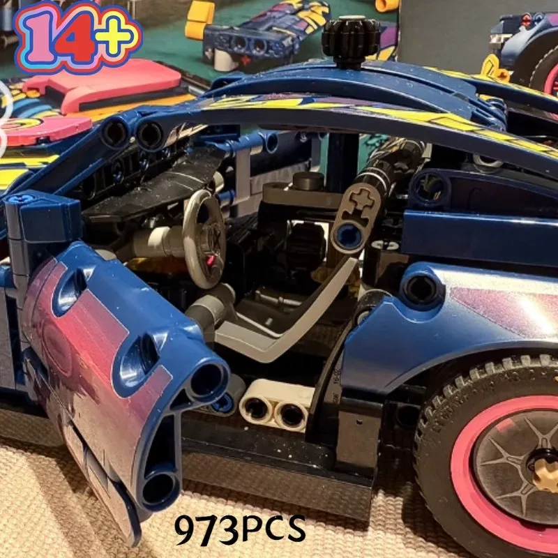 Hot Sales 973PCS Building Blocks Custom Creative Toys Ford Mustang Car DIY Unique Assemble Toys for Fans Birthday Surprise Gifts
