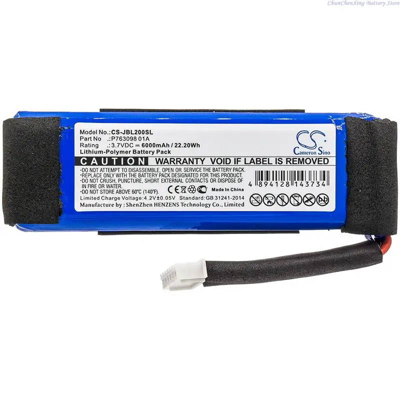 6000mAh Battery P763098 01A for JBL Link 20