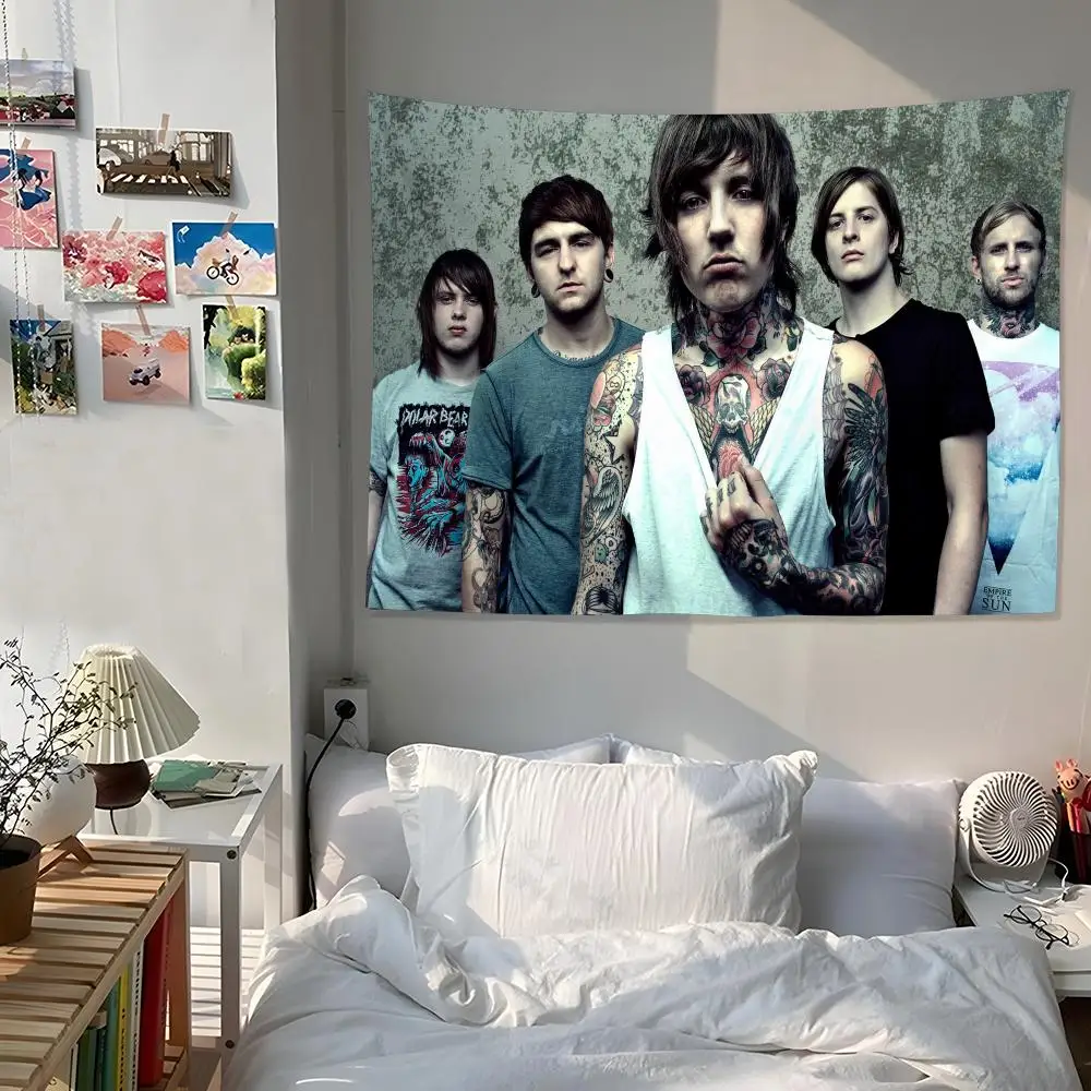 B-bring Me The Horizon Tapestry Custom Home Living Room Bedroom Wall Decor Wallpaper Backdrop Cloth With Clips