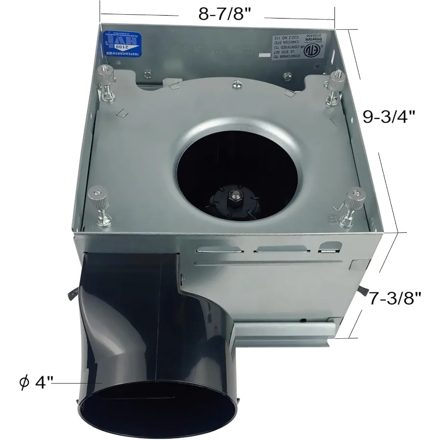 83008 ديكور روماني 110 CFM 3.0 Sones مروحة عادم تهوية الحمام مع ضوء ليلي خفيف من النيكل المصقول للحمام الحديث #3