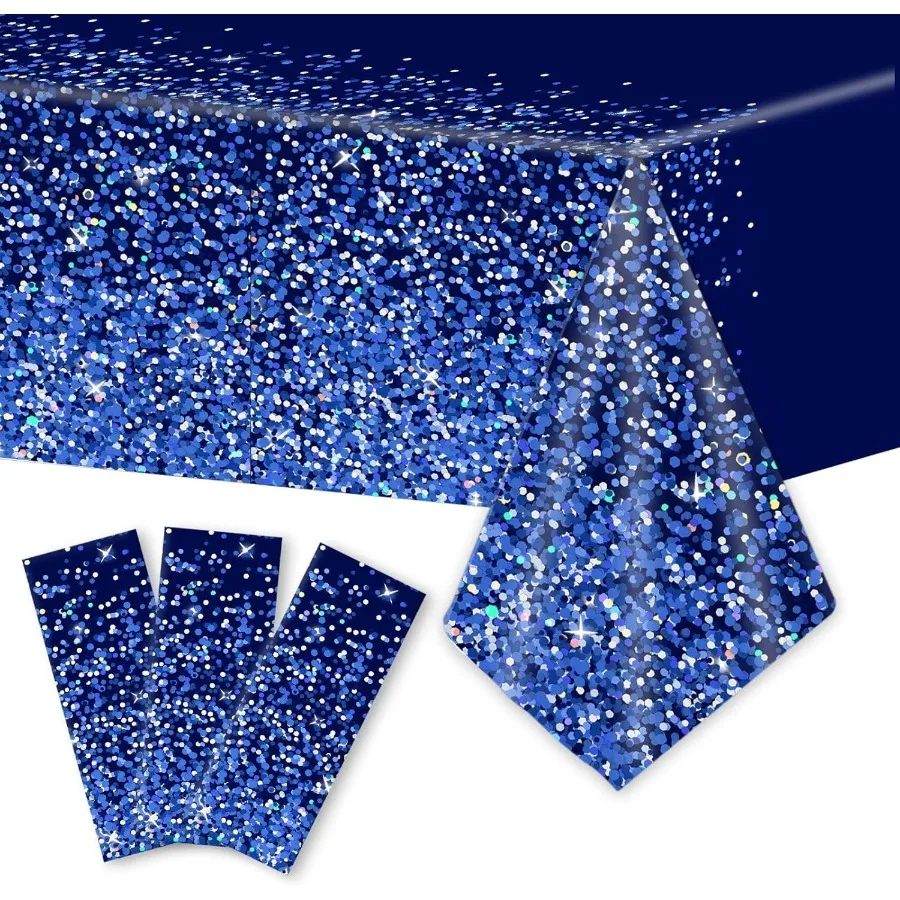 3Pcs Blue Silver Ta… - image