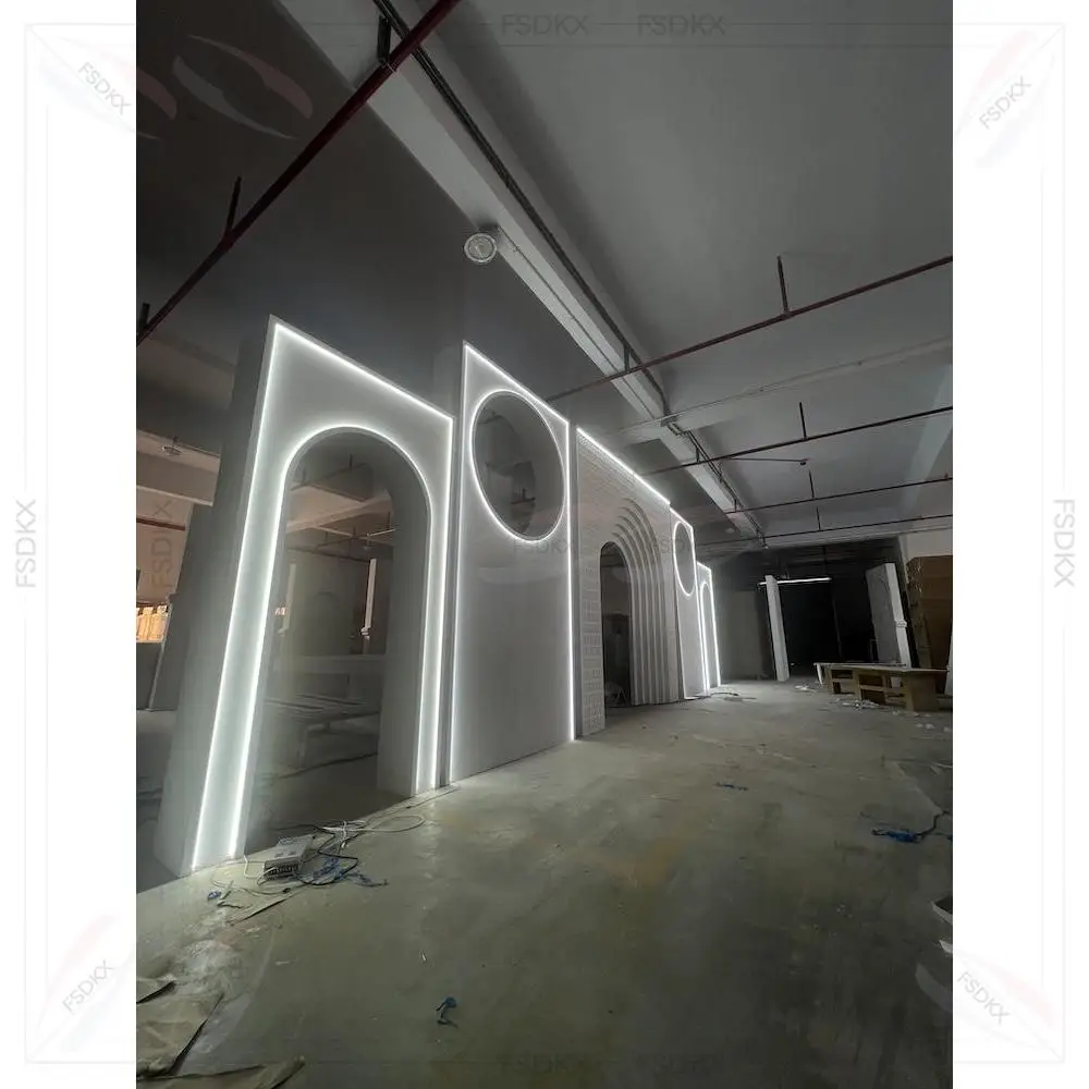 Customized Led Light Wedding Backdrop Wall Wedding Arch Acrylic Background for Wedding Events Ceremony Party Decoration
