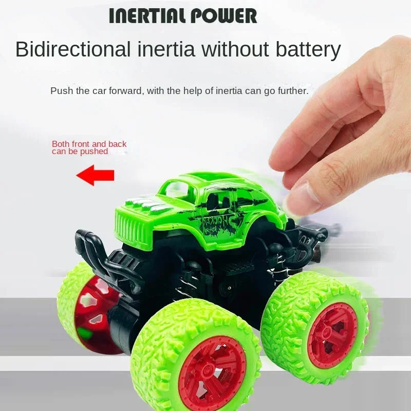 Inertia Four Wheel Drive Off Road Vehicle Mini 360 Spins Friction Truck Plastic Crashworthiness Model Toy Children Birthday Gift